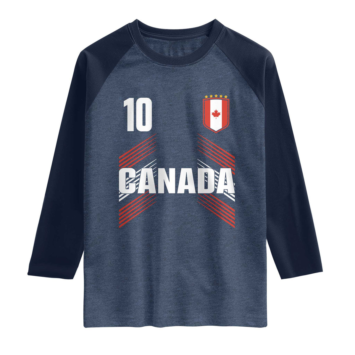 Canada Soccer Sports Graphic Number 10 Jersey Style Raglan Shirt Proud Canadian Football Fans Game Day Pride