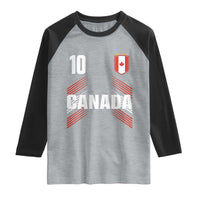 Canada Soccer Sports Graphic Number 10 Jersey Style Raglan Shirt Proud Canadian Football Fans Game Day Pride