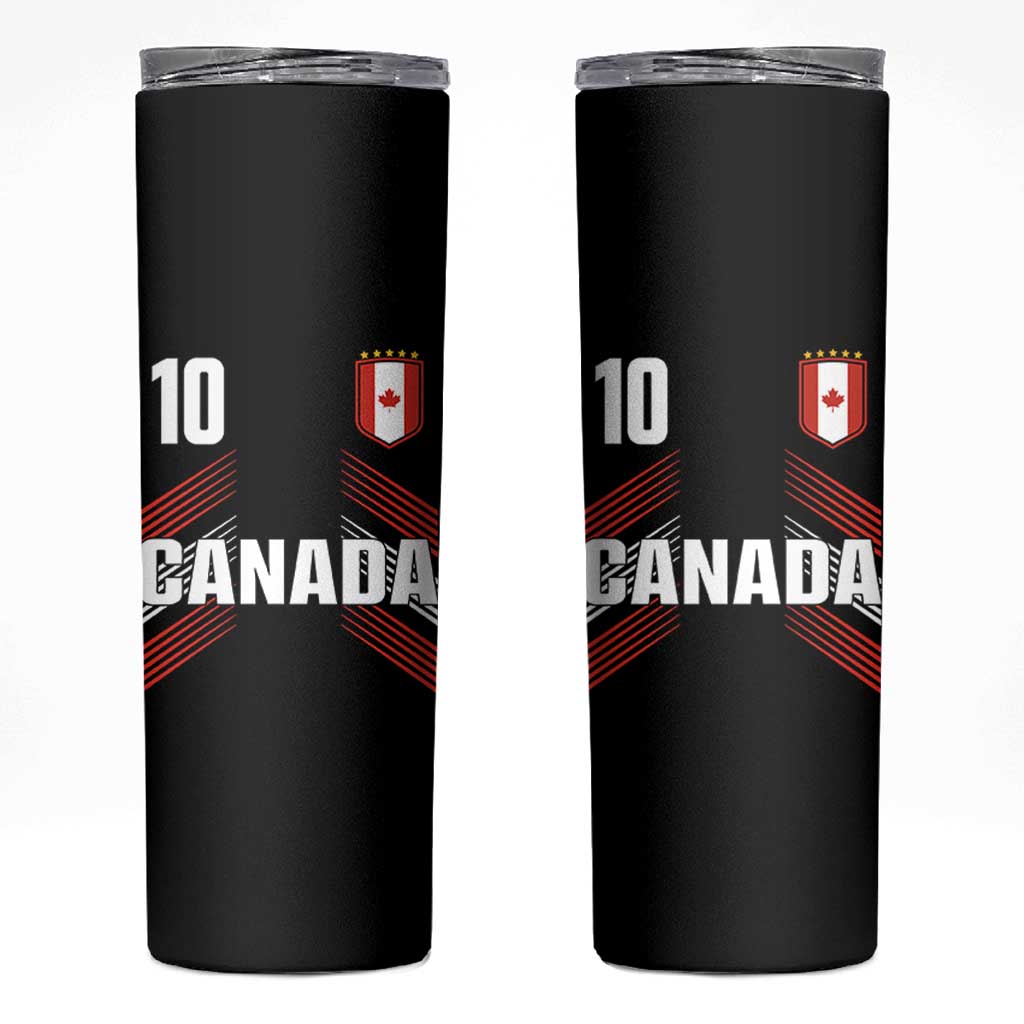 Canada Soccer Sports Graphic Number 10 Jersey Style Skinny Tumbler Proud Canadian Football Fans Game Day Pride