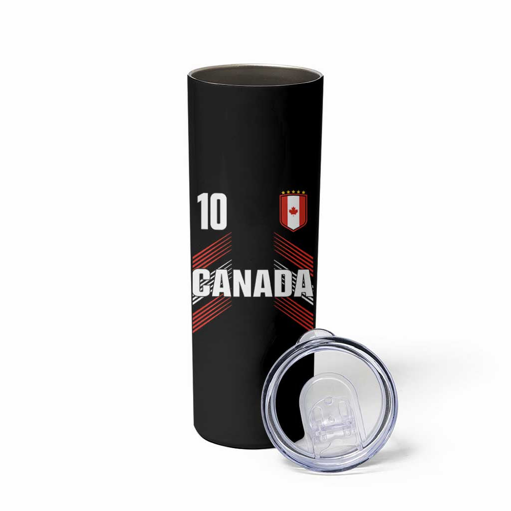 Canada Soccer Sports Graphic Number 10 Jersey Style Skinny Tumbler Proud Canadian Football Fans Game Day Pride