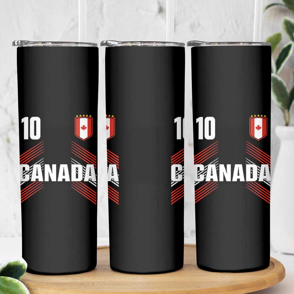 Canada Soccer Sports Graphic Number 10 Jersey Style Skinny Tumbler Proud Canadian Football Fans Game Day Pride