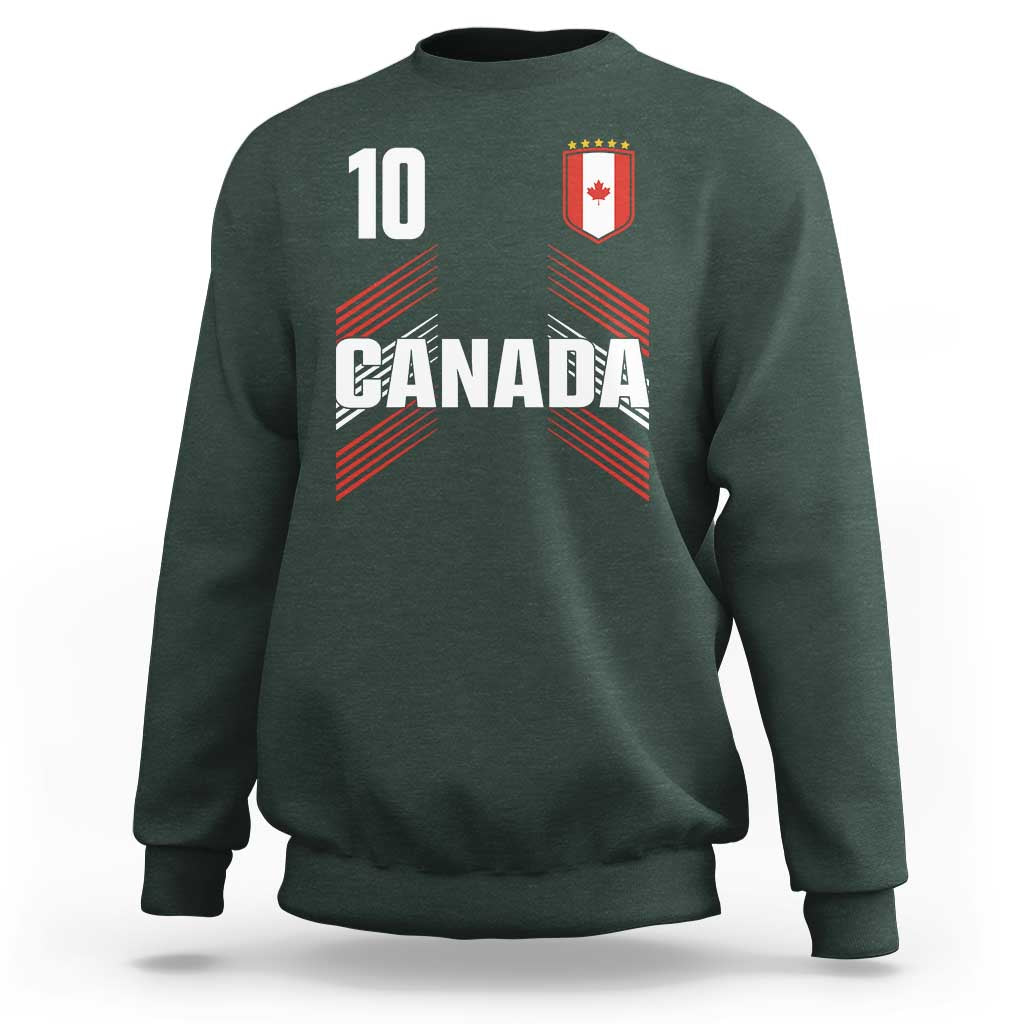 Canada Soccer Sports Graphic Number 10 Jersey Style Sweatshirt Proud Canadian Football Fans Game Day Pride
