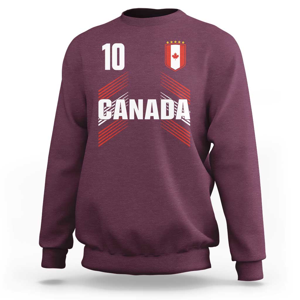 Canada Soccer Sports Graphic Number 10 Jersey Style Sweatshirt Proud Canadian Football Fans Game Day Pride