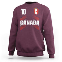 Canada Soccer Sports Graphic Number 10 Jersey Style Sweatshirt Proud Canadian Football Fans Game Day Pride