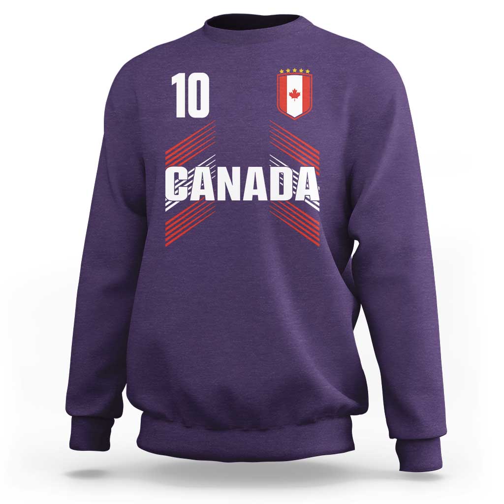 Canada Soccer Sports Graphic Number 10 Jersey Style Sweatshirt Proud Canadian Football Fans Game Day Pride