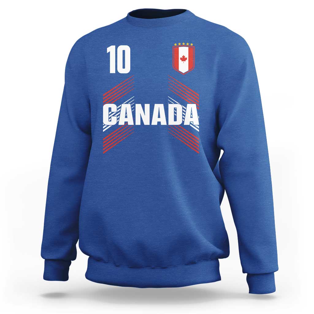 Canada Soccer Sports Graphic Number 10 Jersey Style Sweatshirt Proud Canadian Football Fans Game Day Pride