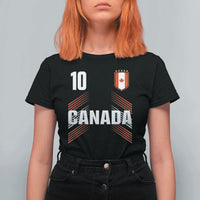 Canada Soccer Sports Graphic Number 10 Jersey Style T Shirt For Women Proud Canadian Football Fans Game Day Pride