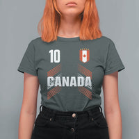 Canada Soccer Sports Graphic Number 10 Jersey Style T Shirt For Women Proud Canadian Football Fans Game Day Pride