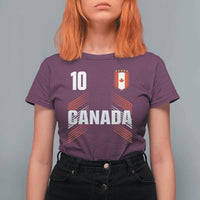 Canada Soccer Sports Graphic Number 10 Jersey Style T Shirt For Women Proud Canadian Football Fans Game Day Pride