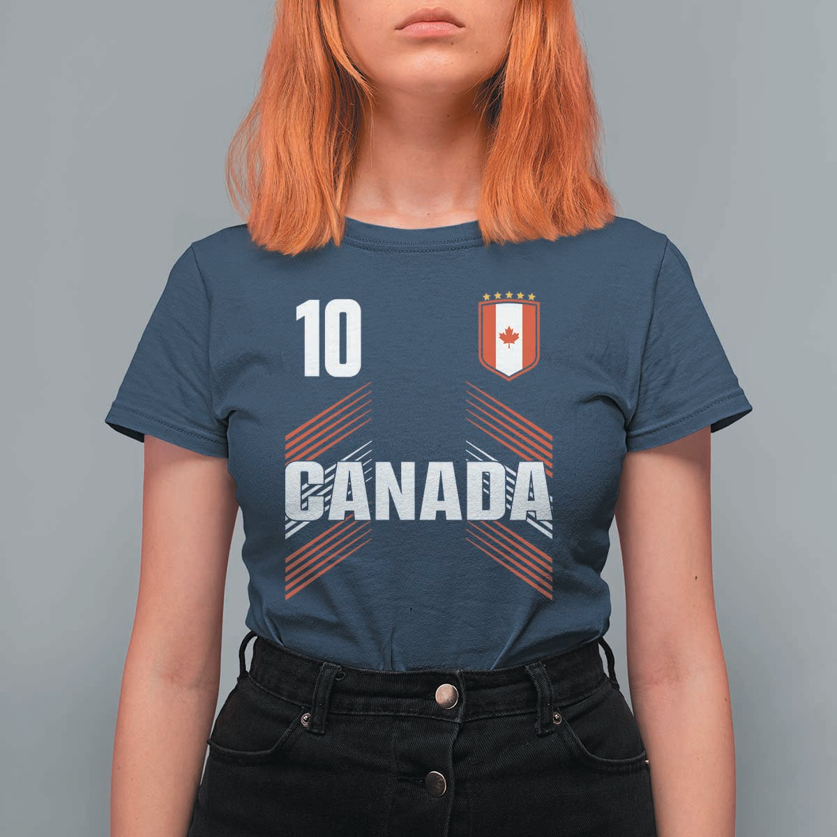 Canada Soccer Sports Graphic Number 10 Jersey Style T Shirt For Women Proud Canadian Football Fans Game Day Pride