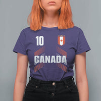 Canada Soccer Sports Graphic Number 10 Jersey Style T Shirt For Women Proud Canadian Football Fans Game Day Pride