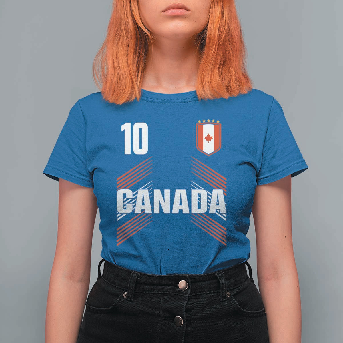 Canada Soccer Sports Graphic Number 10 Jersey Style T Shirt For Women Proud Canadian Football Fans Game Day Pride
