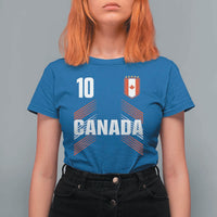 Canada Soccer Sports Graphic Number 10 Jersey Style T Shirt For Women Proud Canadian Football Fans Game Day Pride