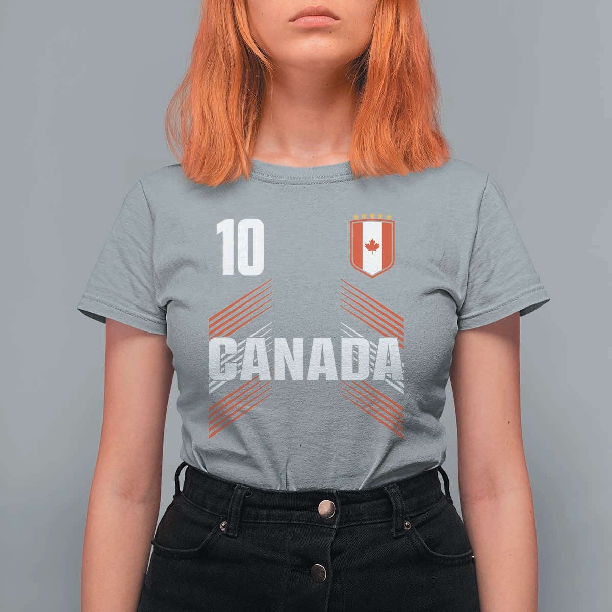 Canada Soccer Sports Graphic Number 10 Jersey Style T Shirt For Women Proud Canadian Football Fans Game Day Pride
