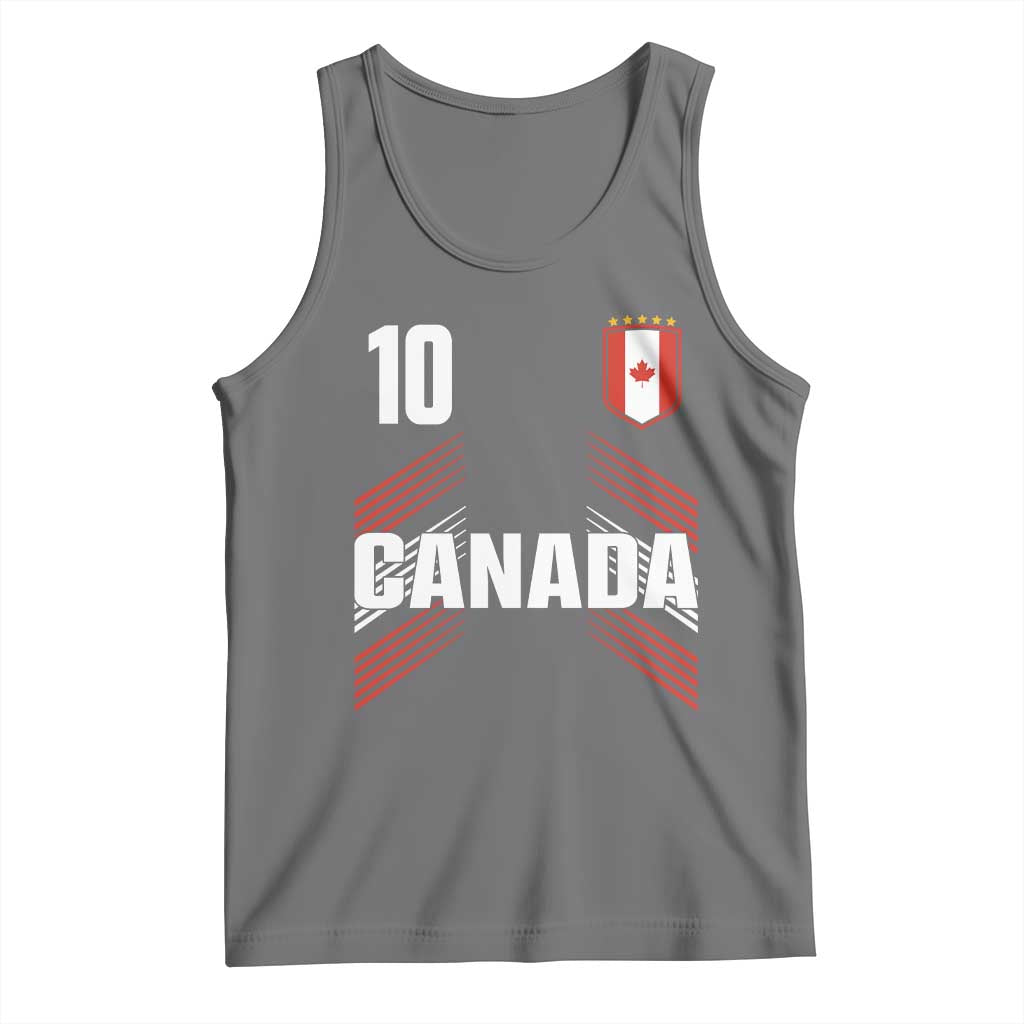 Canada Soccer Sports Graphic Number 10 Jersey Style Tank Top Proud Canadian Football Fans Game Day Pride