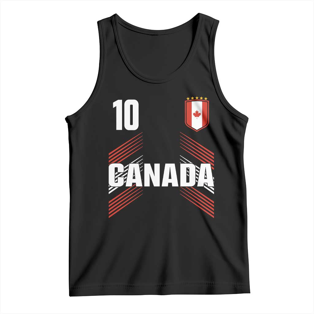 Canada Soccer Sports Graphic Number 10 Jersey Style Tank Top Proud Canadian Football Fans Game Day Pride