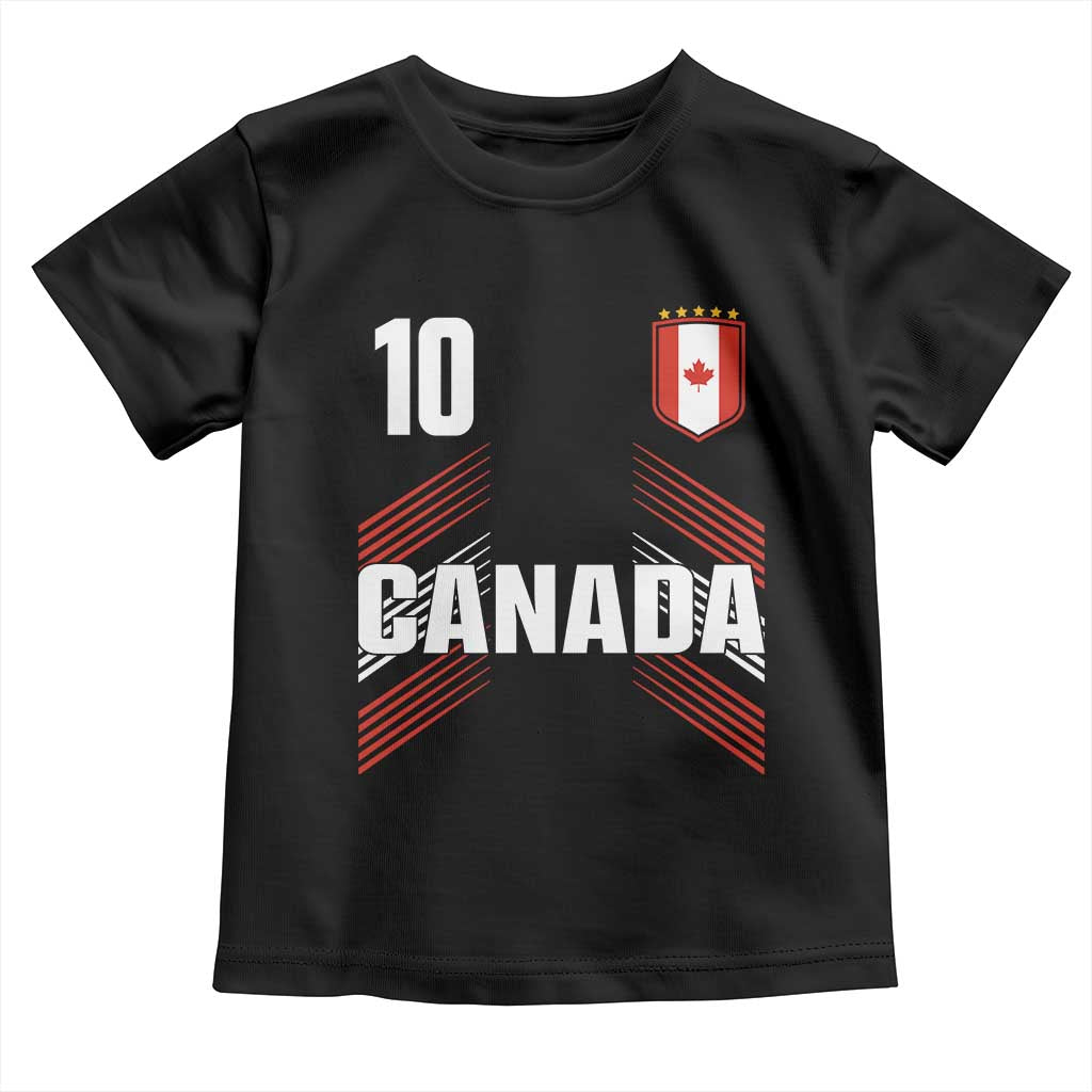 Canada Soccer Sports Graphic Number 10 Jersey Style Toddler T Shirt Proud Canadian Football Fans Game Day Pride