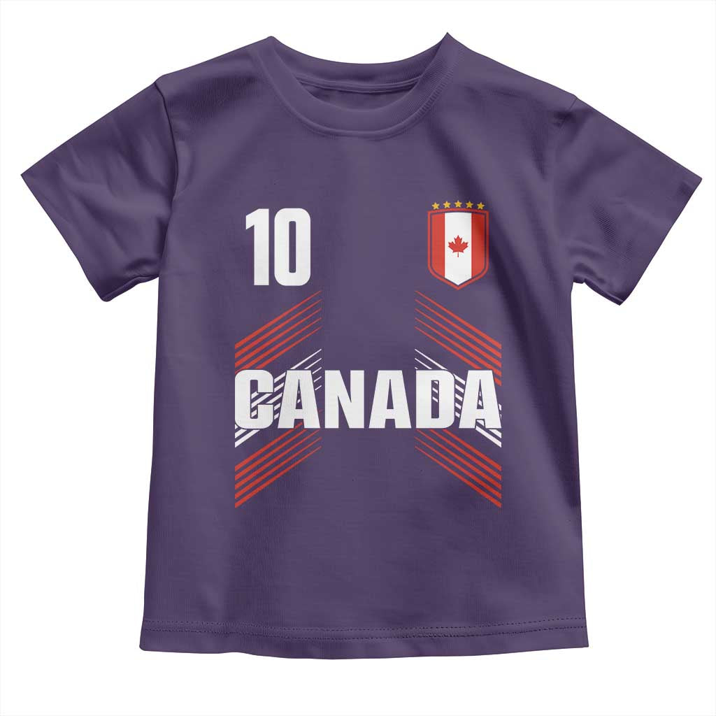 Canada Soccer Sports Graphic Number 10 Jersey Style Toddler T Shirt Proud Canadian Football Fans Game Day Pride
