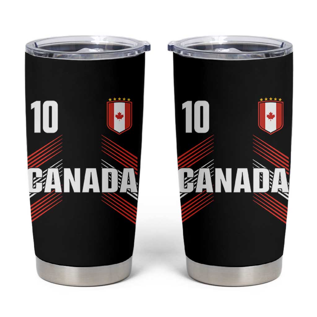 Canada Soccer Sports Graphic Number 10 Jersey Style Tumbler Cup Proud Canadian Football Fans Game Day Pride