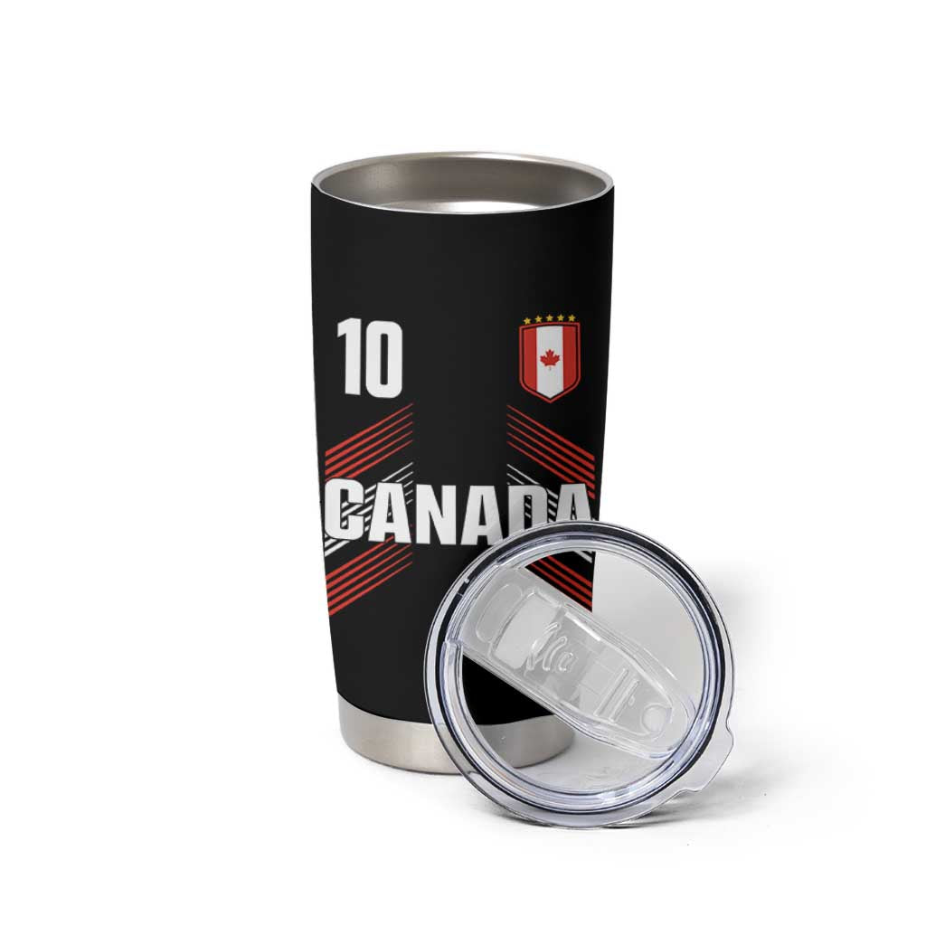 Canada Soccer Sports Graphic Number 10 Jersey Style Tumbler Cup Proud Canadian Football Fans Game Day Pride