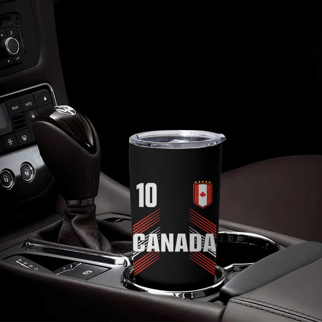 Canada Soccer Sports Graphic Number 10 Jersey Style Tumbler Cup Proud Canadian Football Fans Game Day Pride