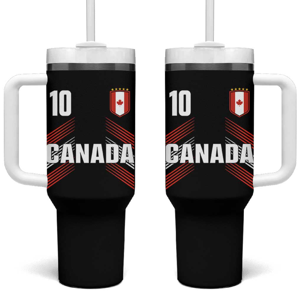 Canada Soccer Sports Graphic Number 10 Jersey Style Tumbler With Handle Proud Canadian Football Fans Game Day Pride