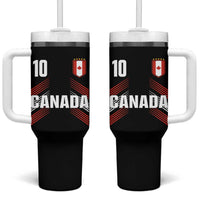 Canada Soccer Sports Graphic Number 10 Jersey Style Tumbler With Handle Proud Canadian Football Fans Game Day Pride
