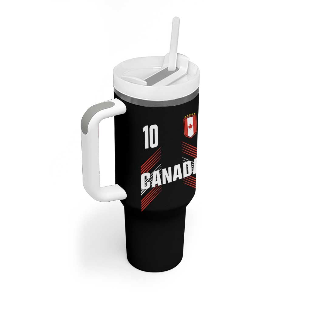 Canada Soccer Sports Graphic Number 10 Jersey Style Tumbler With Handle Proud Canadian Football Fans Game Day Pride