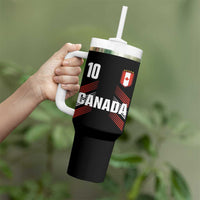 Canada Soccer Sports Graphic Number 10 Jersey Style Tumbler With Handle Proud Canadian Football Fans Game Day Pride