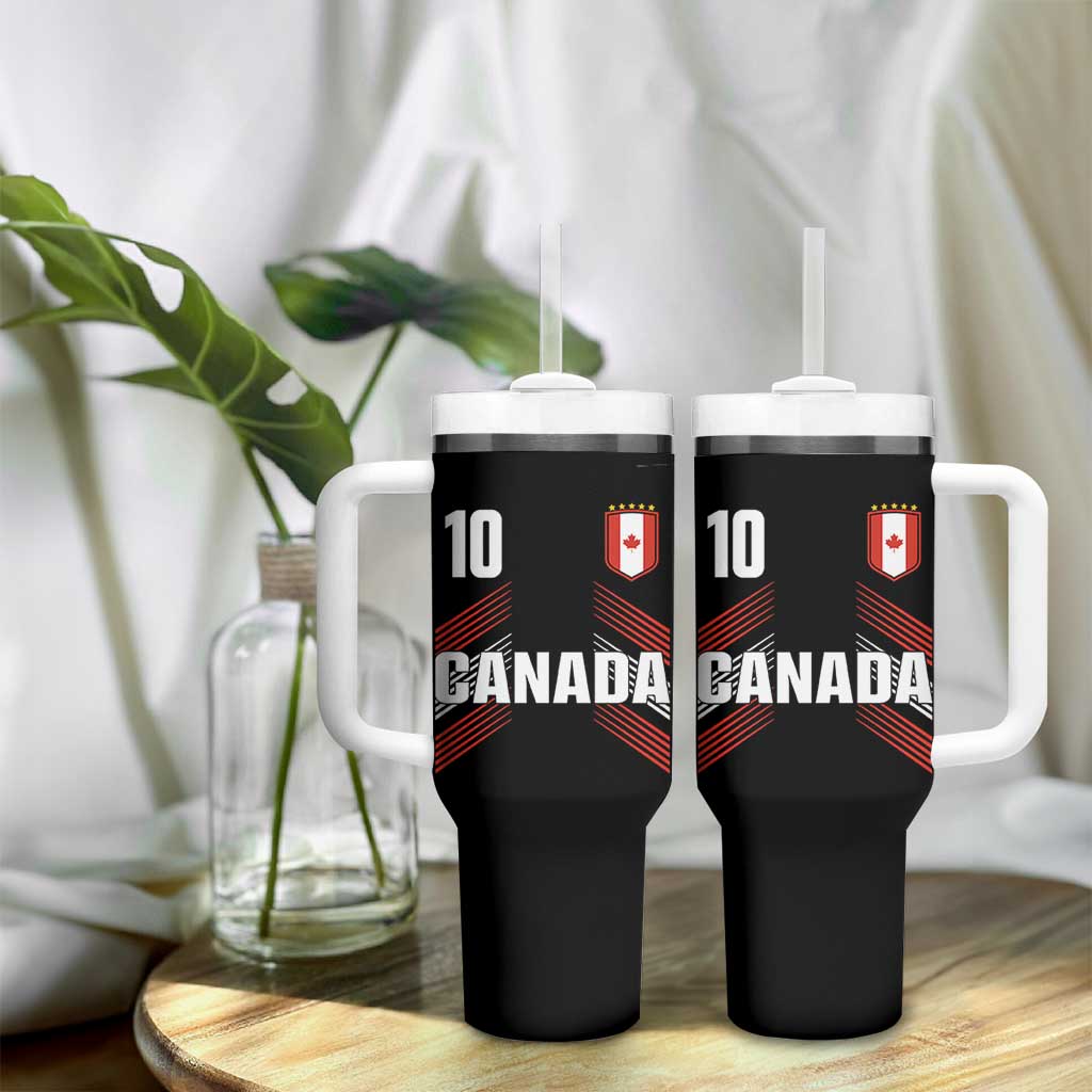 Canada Soccer Sports Graphic Number 10 Jersey Style Tumbler With Handle Proud Canadian Football Fans Game Day Pride