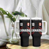 Canada Soccer Sports Graphic Number 10 Jersey Style Tumbler With Handle Proud Canadian Football Fans Game Day Pride