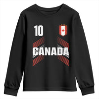 Canada Soccer Sports Graphic Number 10 Jersey Style Youth Sweatshirt Proud Canadian Football Fans Game Day Pride