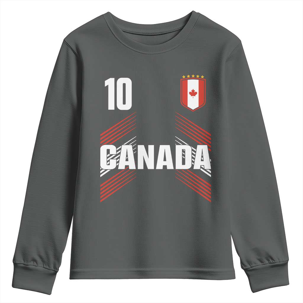 Canada Soccer Sports Graphic Number 10 Jersey Style Youth Sweatshirt Proud Canadian Football Fans Game Day Pride