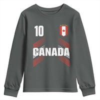 Canada Soccer Sports Graphic Number 10 Jersey Style Youth Sweatshirt Proud Canadian Football Fans Game Day Pride