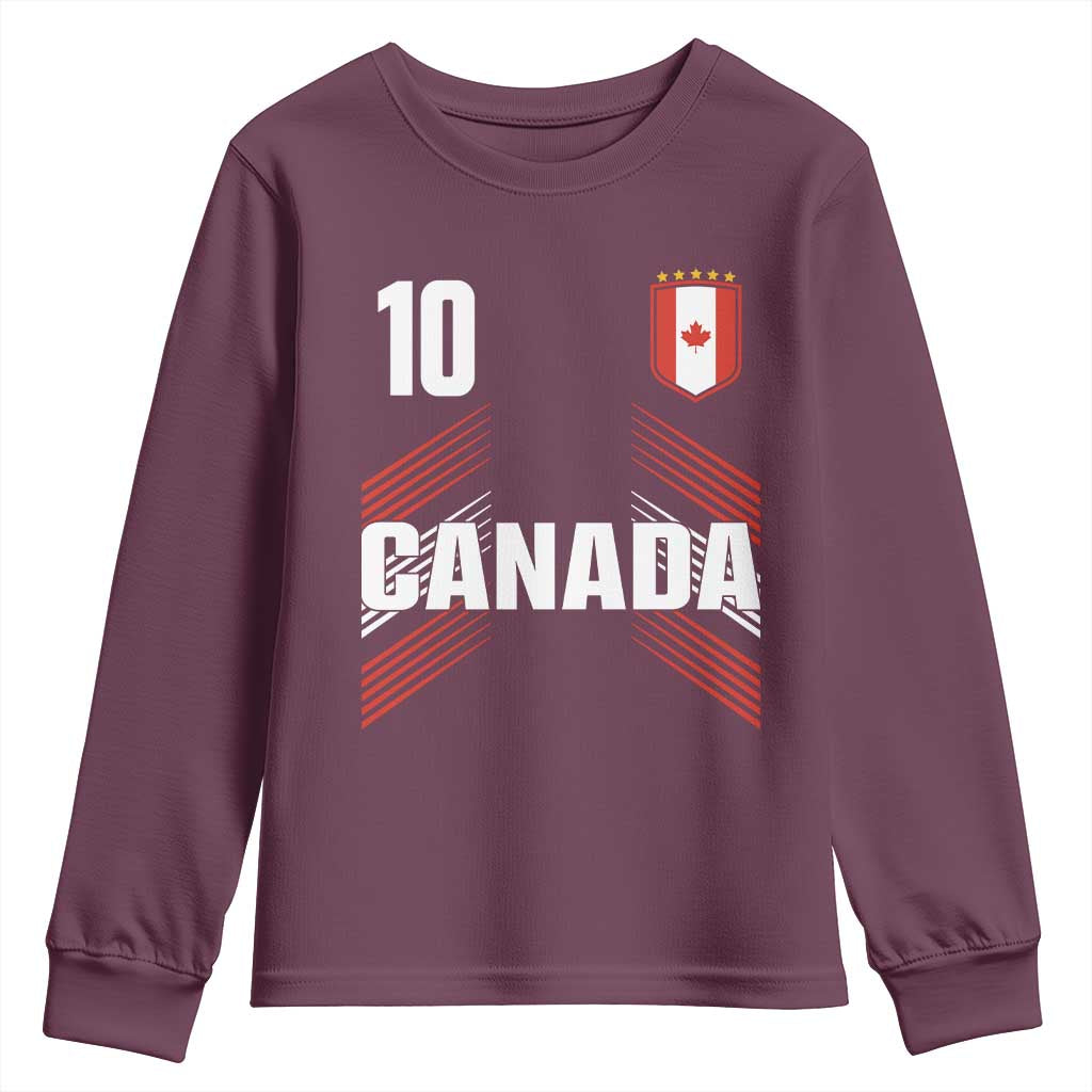 Canada Soccer Sports Graphic Number 10 Jersey Style Youth Sweatshirt Proud Canadian Football Fans Game Day Pride