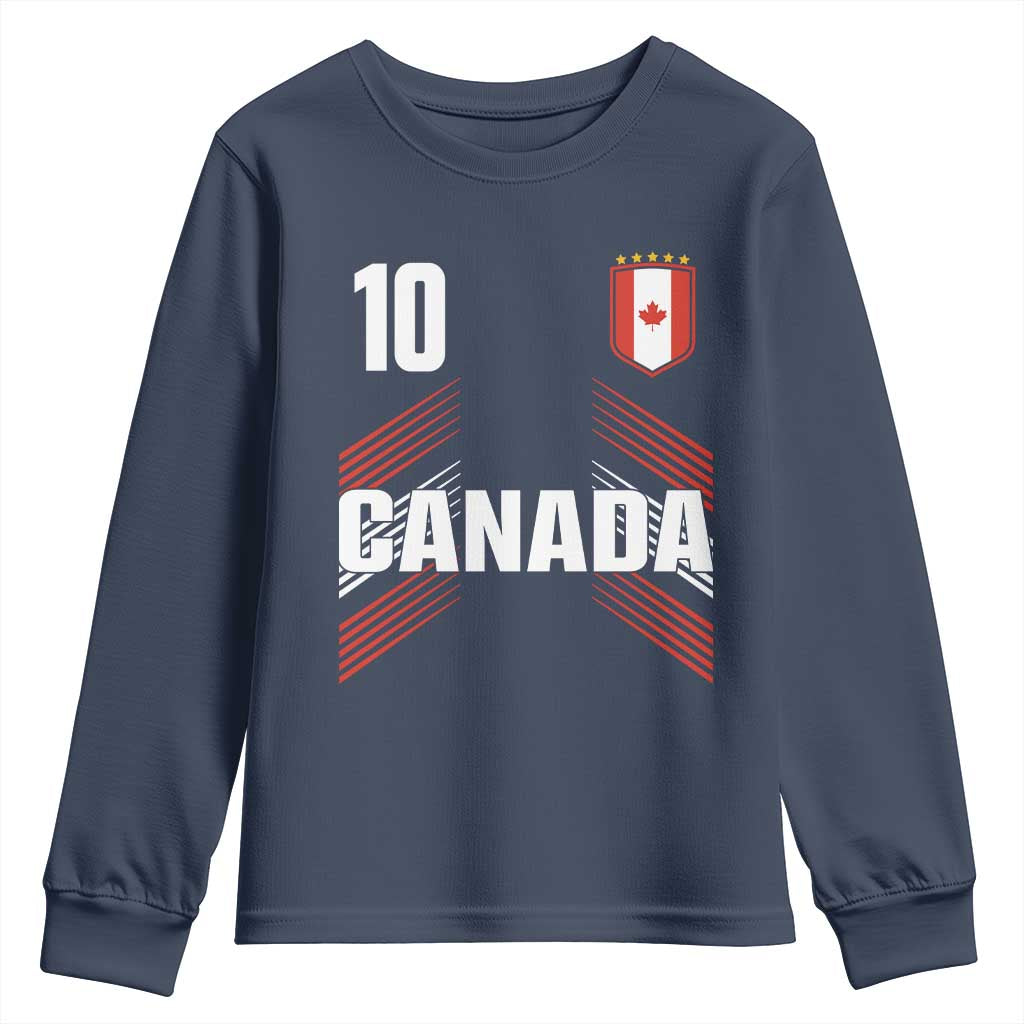 Canada Soccer Sports Graphic Number 10 Jersey Style Youth Sweatshirt Proud Canadian Football Fans Game Day Pride
