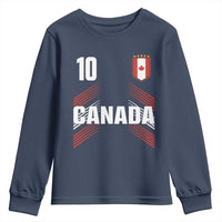 Canada Soccer Sports Graphic Number 10 Jersey Style Youth Sweatshirt Proud Canadian Football Fans Game Day Pride