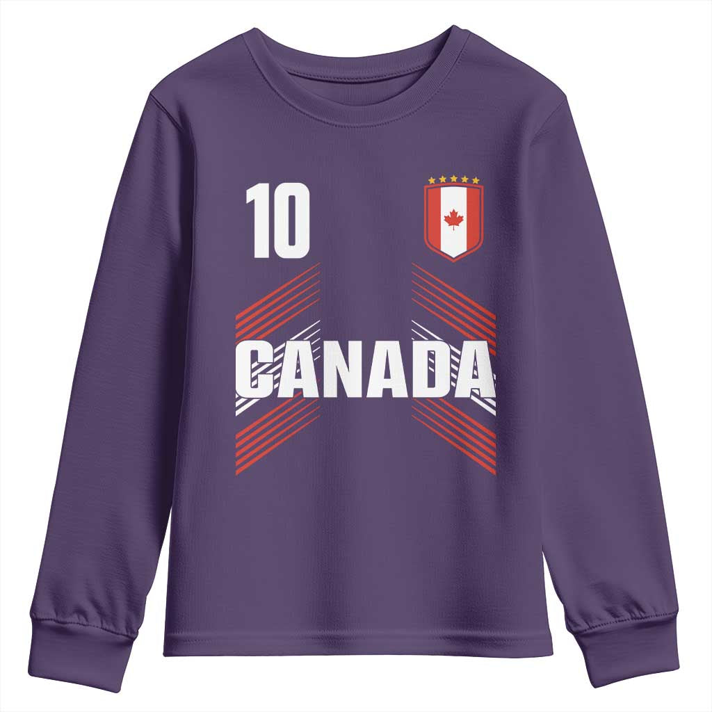 Canada Soccer Sports Graphic Number 10 Jersey Style Youth Sweatshirt Proud Canadian Football Fans Game Day Pride