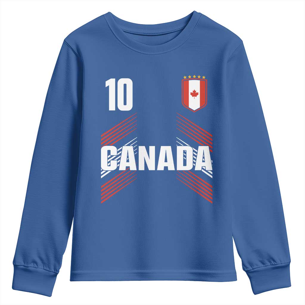 Canada Soccer Sports Graphic Number 10 Jersey Style Youth Sweatshirt Proud Canadian Football Fans Game Day Pride