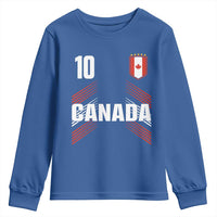 Canada Soccer Sports Graphic Number 10 Jersey Style Youth Sweatshirt Proud Canadian Football Fans Game Day Pride