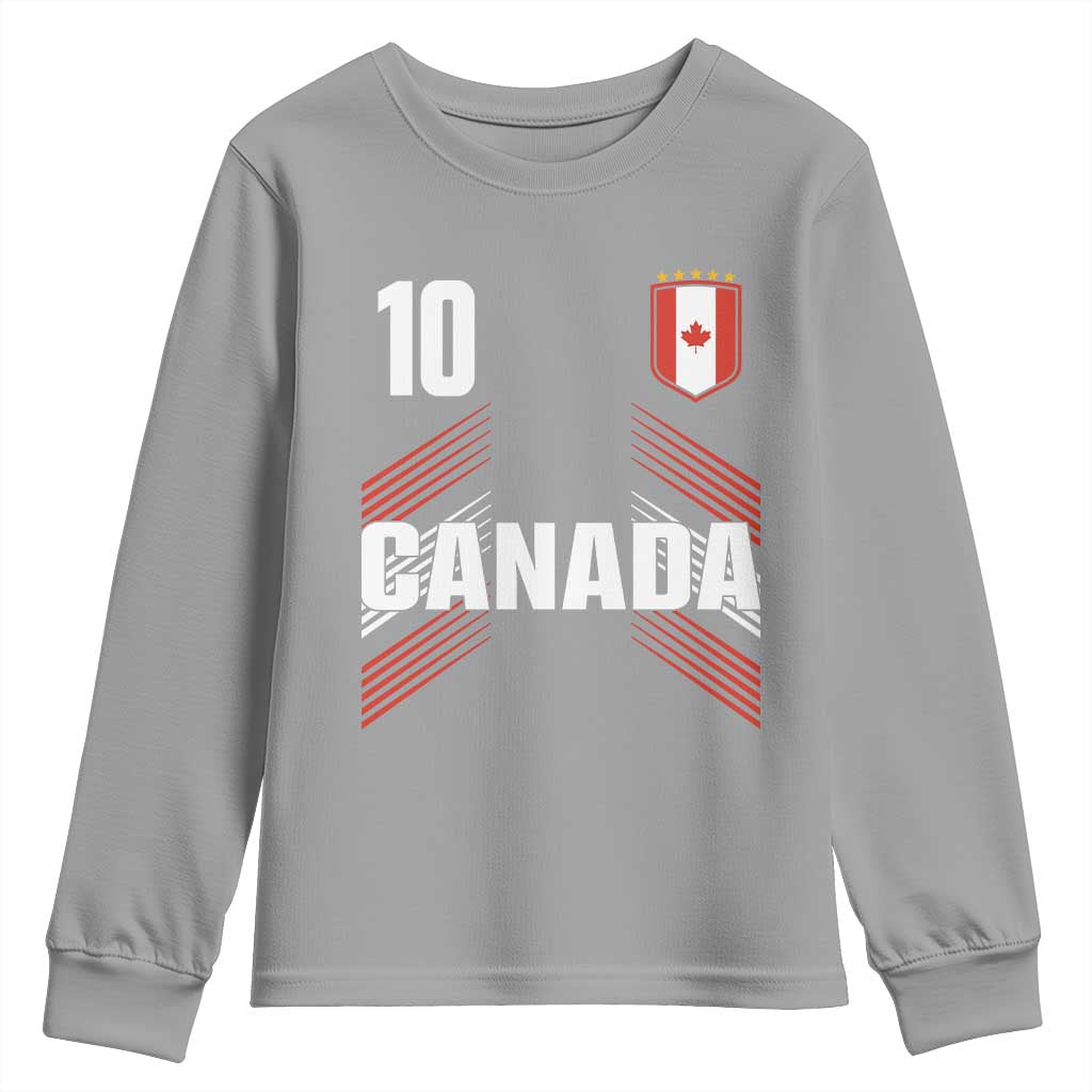 Canada Soccer Sports Graphic Number 10 Jersey Style Youth Sweatshirt Proud Canadian Football Fans Game Day Pride