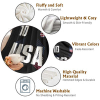 USA Soccer Sports Graphic Number 10 Jersey Style Throw Blanket Proud Fans Game Day Pride