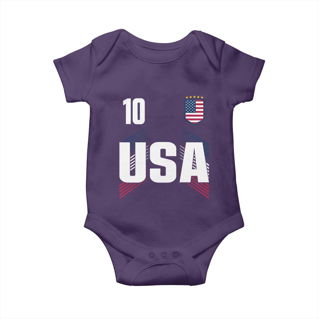 USA Soccer Sports Graphic Number 10 Jersey Style Baby Onesie Proud Fans Game Day Pride