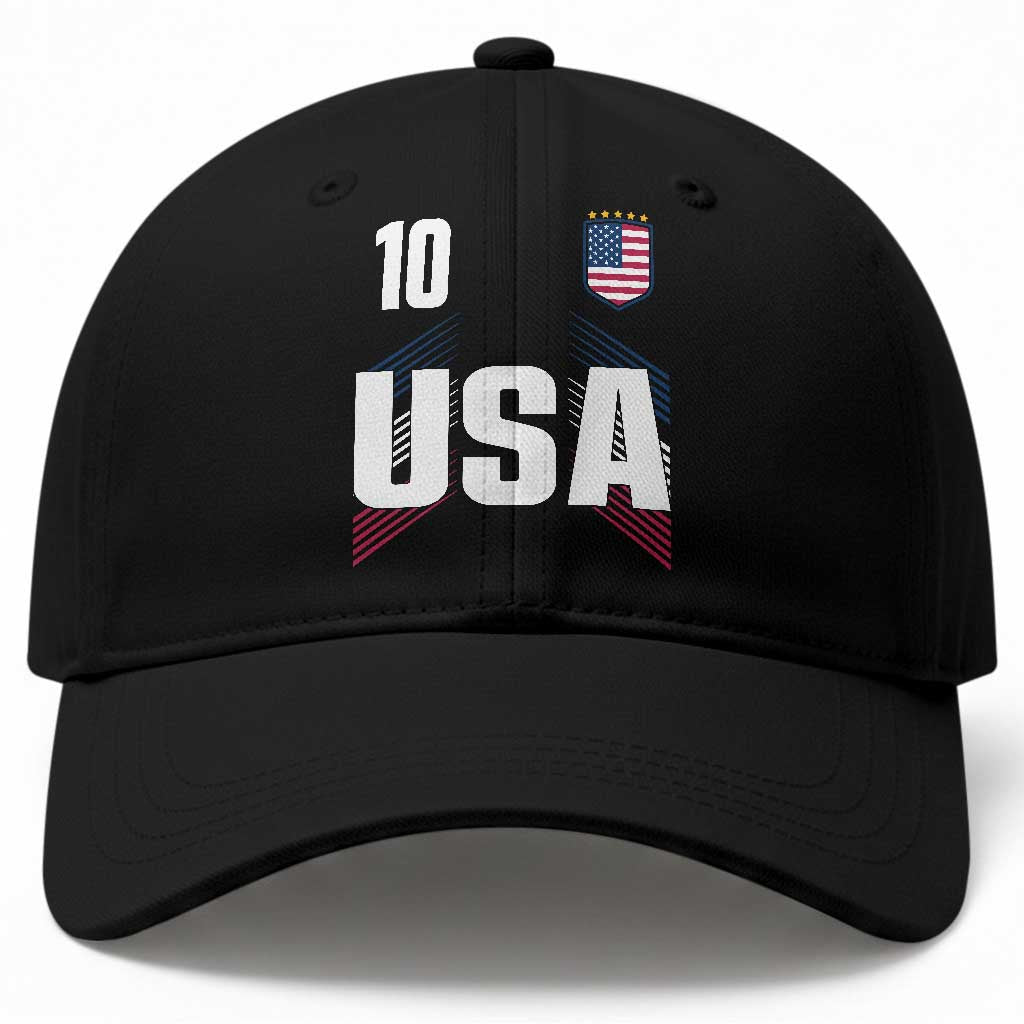 USA Soccer Sports Graphic Number 10 Jersey Style Baseball Cap Proud Fans Game Day Pride