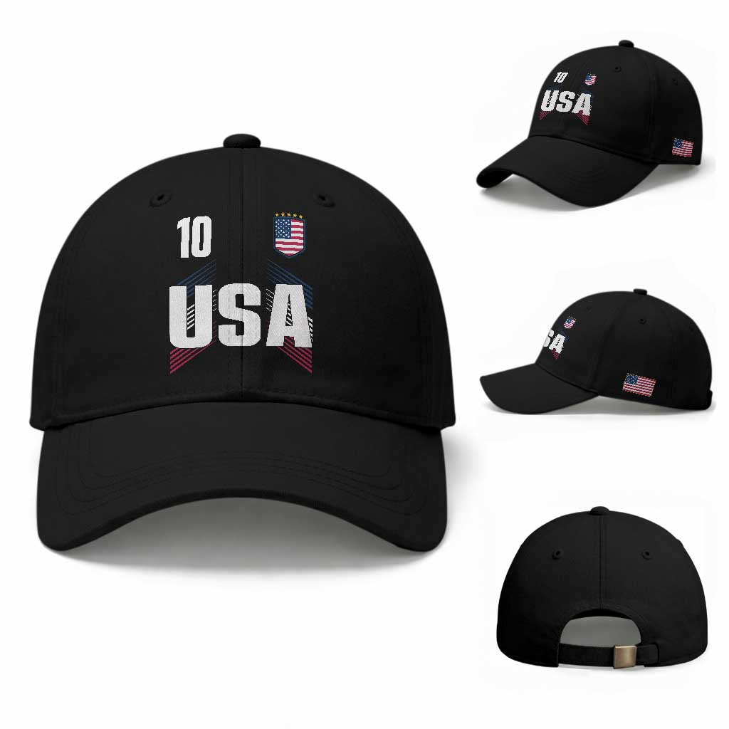 USA Soccer Sports Graphic Number 10 Jersey Style Baseball Cap Proud Fans Game Day Pride