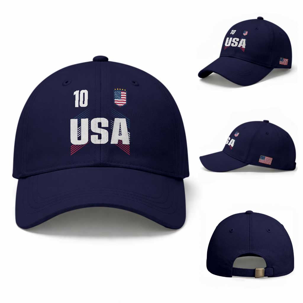 USA Soccer Sports Graphic Number 10 Jersey Style Baseball Cap Proud Fans Game Day Pride
