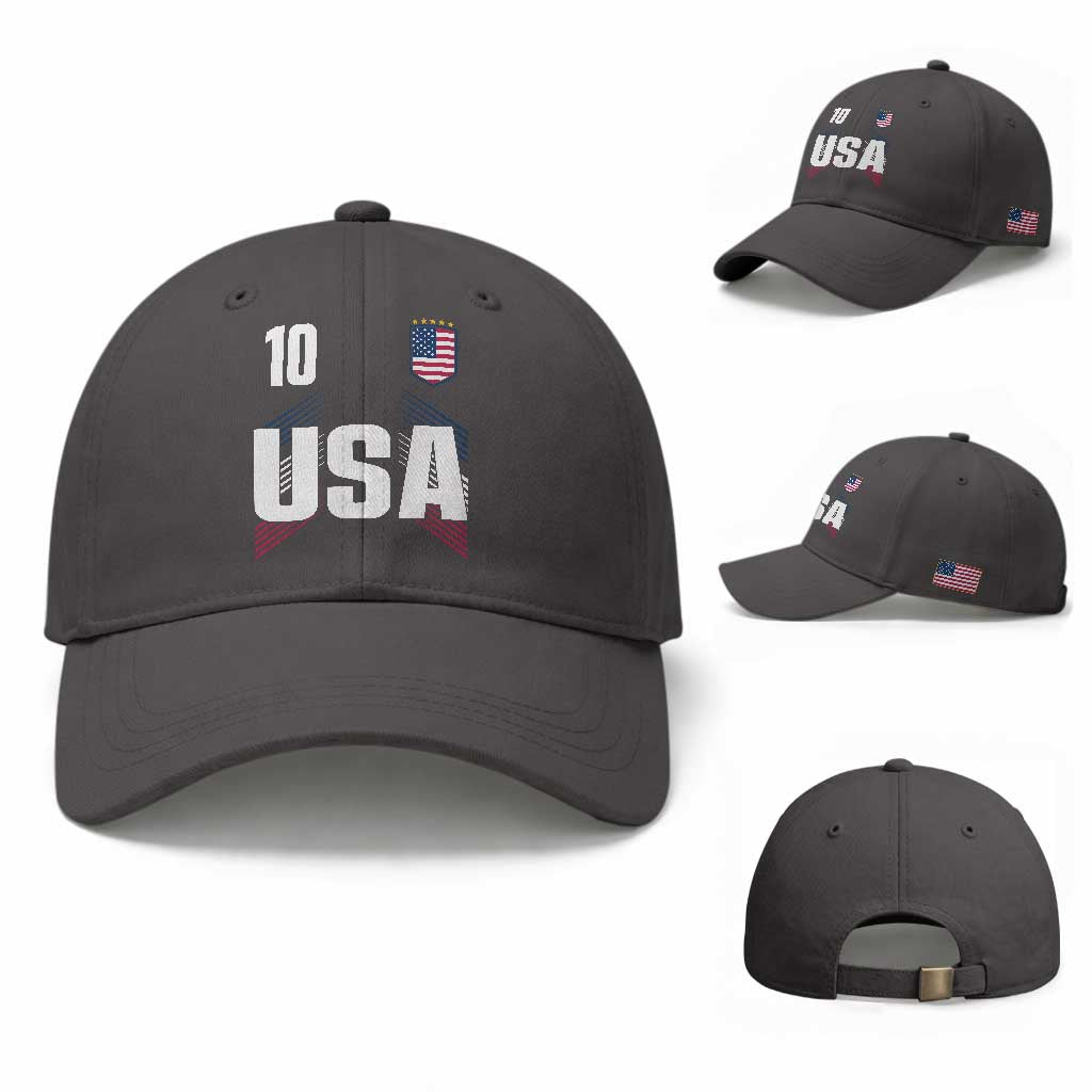 USA Soccer Sports Graphic Number 10 Jersey Style Baseball Cap Proud Fans Game Day Pride
