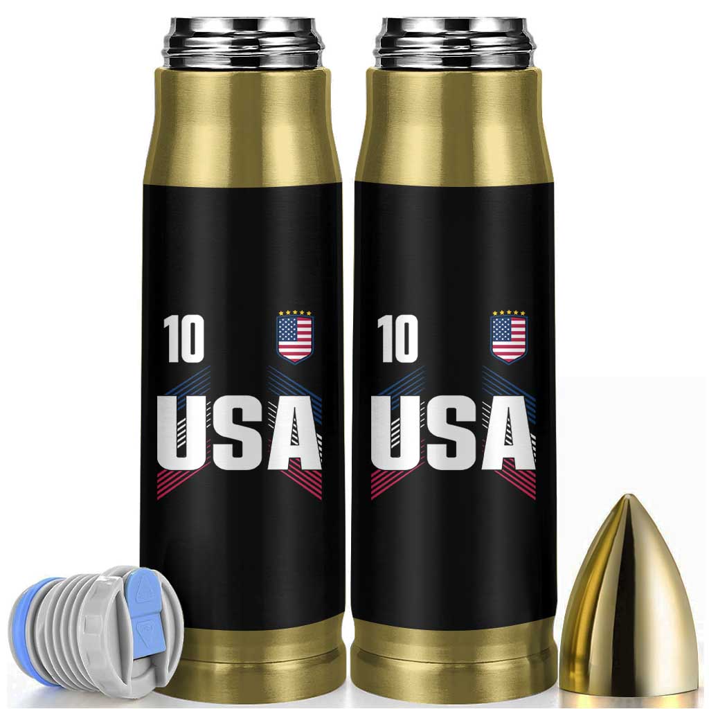 USA Soccer Sports Graphic Number 10 Jersey Style Bullet Tumbler Proud Fans Game Day Pride