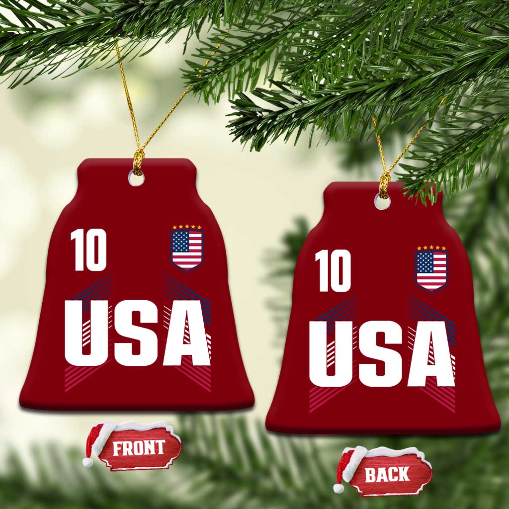 USA Soccer Sports Graphic Number 10 Jersey Style Ceramic Ornament Proud Fans Game Day Pride