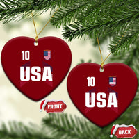 USA Soccer Sports Graphic Number 10 Jersey Style Ceramic Ornament Proud Fans Game Day Pride